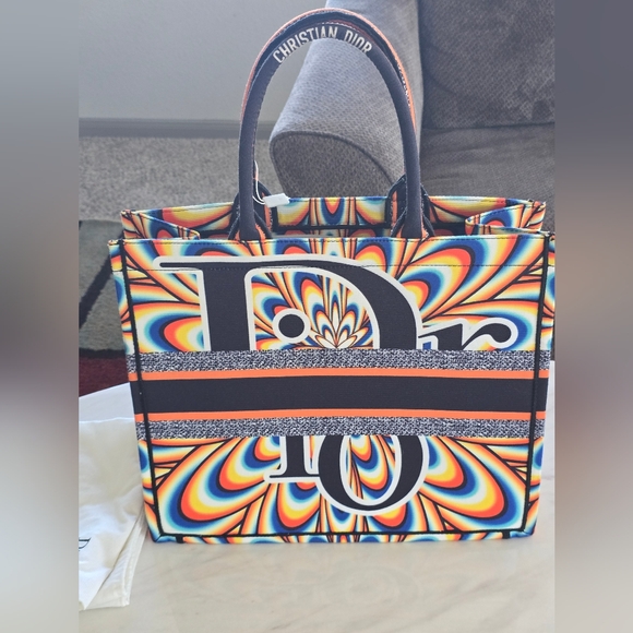 Dior Book Tote Top Handle Handbag Women Multi Print New Large Dustbag COPY - Picture 10 of 16